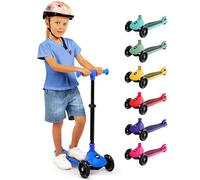 SereneLife 3 Wheel Kids Scooter, Kick Scooter with/without Foldable Seat, Light-Up LED Wheels, Adjustable Handlebar, Lean to Steer, Ideal for Toddlers Boys and Girls Age 3+, Up to 50Kg