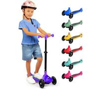 SereneLife 3 Wheel Kids Scooter, Kick Scooter with/without Foldable Seat, Light-Up LED Wheels, Adjustable Handlebar, Lean to Steer, Ideal for Toddlers Boys and Girls Age 3+, Up to 50Kg