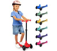 SereneLife 3 Wheel Kids Scooter, Kick Scooter with/without Foldable Seat, Light-Up LED Wheels, Adjustable Handlebar, Lean to Steer, Ideal for Toddlers Boys and Girls Age 3+, Up to 50Kg