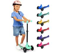 SereneLife 3 Wheel Kids Scooter, Kick Scooter with/without Foldable Seat, Light-Up LED Wheels, Adjustable Handlebar, Lean to Steer, Ideal for Toddlers Boys and Girls Age 3+, Up to 50Kg