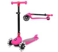 SereneLife 3 Wheel Kids Scooter, Kick Scooter with/without Foldable Seat, Light-Up LED Wheels, Adjustable Handlebar, Lean to Steer, Ideal for Toddlers Boys and Girls Age 3+, Up to 50Kg