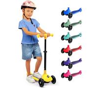 SereneLife 3 Wheel Kids Scooter, Kick Scooter with/without Foldable Seat, Light-Up LED Wheels, Adjustable Handlebar, Lean to Steer, Ideal for Toddlers Boys and Girls Age 3+, Up to 50Kg