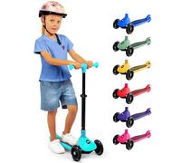 SereneLife 3 Wheel Kids Scooter, Kick Scooter with/without Foldable Seat, Light-Up LED Wheels, Adjustable Handlebar, Lean to Steer, Ideal for Toddlers Boys and Girls Age 3+, Up to 50Kg