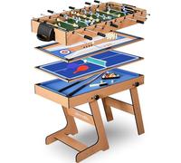 SereneLife Multi Game Table,121cm Arcade Sports Game with Accessories, Table Tennis, Hockey, Billiards, Football, Table Football, All in One, Indoor and Outdoor Family Kids Adults