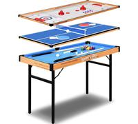 SereneLife Multi Games Table, 4 in 1 -Game Table, Portable- Folding Multi Games Table, Ping Pong, Air Hockey, Pool Billiards, and Shuffleboard,