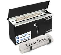 SereneLife Outdoor Wall Mailbox & Newspaper Holder | 0.24 FT Cubic Mailbox | Easy Installation, Secure Lock Mechanism | Ideal for Residential or Commercial Use | Wall Mountable | 15x3x11 in | Black