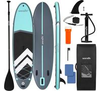 SereneLife Paddle Board 11'6 Inflatable Extra Wide SUP Stand Up Paddleboard - Stable All Round Board for Adults, Kids & Pets, Non Slip Deck, 200 kg Capacity, Yoga Fishing Touring Accessories Kit