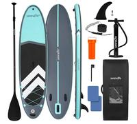 SereneLife Paddle Board Inflatable Extra Wide SUP Stand Up Paddleboard - Stable All Round Board for Adults, Kids & Pets, Non Slip Deck, 200 kg Capacity, Yoga Fishing Touring Accessories Kit