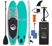 SereneLife Paddle Board Inflatable Stand Up SUP 32in Wide Stable All Round Design for Adults and Kids - Paddle Board Non Slip EVA Deck Complete Kit with Paddle Pump Backpack Leash