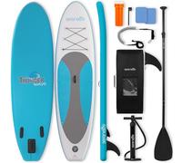 SereneLife Paddle Board Inflatable Stand Up SUP 32in Wide Stable All Round Design for Adults and Kids - Paddle Board Non Slip EVA Deck Complete Kit with Paddle Pump Backpack Leash