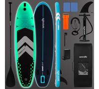 SereneLife Paddle Board Inflatable SUP 10ft 6in x 32in LED Light Up Design for Adults and Kids - Stand Up Paddle Board with RGB Lights Headlight Non Slip EVA Deck, Pump, Paddle, Backpack, Leash