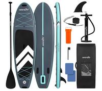 SereneLife Paddle Board Inflatable SUP 32in Wide Stable Design for Adults and Kids - Stand Up Paddle Board, Non Slip EVA Deck Beginner Friendly Kit with Paddle, Pump, Backpack, Leash