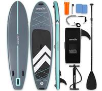 SereneLife Paddle Board Inflatable SUP 32in Wide Stable Design for Adults and Kids - Stand Up Paddle Board, Non Slip EVA Deck Beginner Friendly Kit with Paddle, Pump, Backpack, Leash