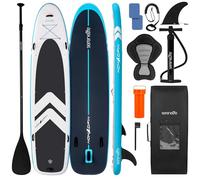 SereneLife Paddle Board Inflatable SUP Stable Design for Adults Kids Pet Friendly - Non Slip EVA Deck Complete Kit with Paddle Pump Backpack Leash