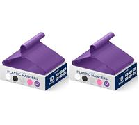 SereneLife Plastic Hangers 10 pcs, Non-Slip Heavy Duty Clothes Hanger Set, Smooth Finish to Protect Fabric, Lightweight, Ultra-Thin Hangers for Coats and Other Clothes (Purple) (Pack of 2)