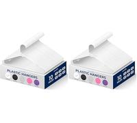 SereneLife Plastic Hangers 10 pcs, Non-Slip Heavy Duty Clothes Hanger Set, Smooth Finish to Protect Fabric, Lightweight, Ultra-Thin Hangers for Coats and Other Clothes (White) (Pack of 2)