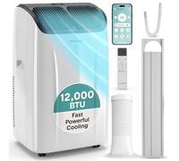 SereneLife Portable Air Conditioner 12000 BTU Air Conditioning Unit, Smart WiFi Portable AC with Dehumidifier, Follow Me Function, Sleep Mode & Window Kit