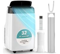 SereneLife Portable Air Conditioner 7,000 BTU with Remote, Dehumidifier, Cooler & Fan Modes, 230W, 100 Liter, Low Noise Motor, Ideal for Home, Office, School & Business Rooms