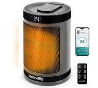 SereneLife Portable Heater, 1500W Ceramic Fan Heater, WiFi & Remote, | Low Energy Electric Space Heater, Thermostat, Silent, 3 Modes, 12-Hour Timer, for Home, Bedroom & Office Indoor Use