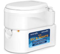 SereneLife Portable RV Outdoor Toilet - Travel Toilet for Camping, Home Comfort with Ergonomic Seat, XL 4.5 Gallon Waste Tank & Vent, Button Flush, Durable and