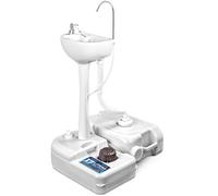 SereneLife Portable Sink, Camping, Outdoor Unit Garden, Hand Wash Station, Portable Basin w/Wheels, Garden w/Waste Tank, Foot Pump, Soap Dispenser for Outdoor Events, Worksites