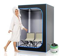 SereneLife Portable Steam Sauna for Home - 2 Person Pop Up Sauna Tent with 1000W Steamer, Folding Chair & Heated Foot Pad for Relaxation and Home Spa 86 x 73 x 103 cm