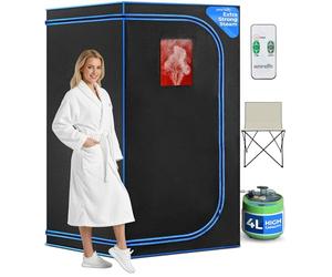 SereneLife, Portable Steam Sauna, upgraded 2026 Model,1600w heater,4L Steamer w/ ETL certificate, Pop up Indoor Home Spa Tent with Remote Control, for Detox, Relaxation & Stress Relief, Includes Chair