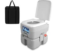 SereneLife Portable Toilet, Portable Potty Camping Toilet, Includes Travel Bag, 3 Way Pistol Flush, Rotating Spout, Great for Camping, Boating, Traveling, Worksites, 20L