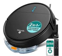 SereneLife Robot Vacuum Cleaner, Automatic Vacuum Robot with App Control, 700Pa Suction, 3 Cleaning Modes, Auto Recharge, Dual Side Brushes, Works on Hard Floors, Low-Pile Carpets, Pet Hair, 11.4"x3"