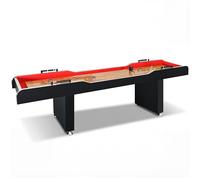 SereneLife Shuffleboard Table, 3m Poly Coated Surface, with Accessories, Abacus Style Scoring, Fast Puck Action Play, Indoor and Outdoor Portable Arcade Shuffle Board Game Table for Kids and Adults