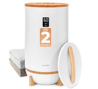 SereneLife Hot Towel Warmer Bucket w/ Customized Fragrance for Bathroom and Spa, Luxary Towel Heater Gift for Him or Her, Auto Shut Off, LED Display, Fits 2 Large Towels, Blankets, Bathrobes - Bamboo