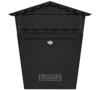 SereneLife SLMAB02 Lockable Wall Mount Locking Mailbox-Indoor/Outdoor Mail Box, Black, 13.2'' x 14.1'' x 5.2''
