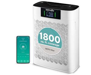 SereneLife Smart Air Purifier for Home & Bedroom - with Washable HEPA Filter, Filtration for Allergies, Pets, Dust, Smoke & Odors, WiFi App Control, Ultra-Quiet Sleep Mode, Energy-Efficient Design