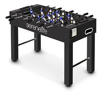 SereneLife Foosball Table 122cm, Full-Size Football Game for Adults & Kids with 2 Balls & Cup Holders, Indoor Arcade Game Room Toy