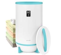 SereneLife Towel & Blanket Warmer, One Touch Portable Bath Towel Warmer with Fragrant Disc Holder, Timer (15, 30, 45, or 60 minutes) and LED Display, Auto Shut Off, Ideal for Bathroom & Spa Use, Blue