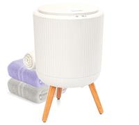 SereneLife Freestanding Towel Warmer Bucket - 18" Hot Towel Warmer with Legs for Bathroom & Spa, 12L Capacity, Built-in Timer, Aroma Discs & LED Indicator, Fits One Bath Towel or Robe, Gray