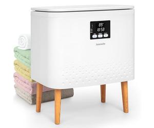 SereneLife Towel Warmer Bucket 20L - Rectangular Hot Towel Heater for Bathroom, Large Capacity Blanket Warmer with Adjustable Temperature, Single-Touch Control, Auto Shut-Off, White