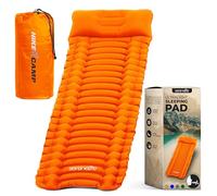 SereneLife Ultralight Pad + Carrying Bag-Lightweight, Self Inflating & Compact Sleeping Mat for Backpacking, Hiking Air Mattress (Orange), Nylon, One Size