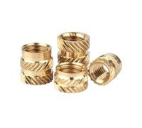 SERENEPEAK Brass Threaded Inserts Knurled Nuts, Brass Heat Set Inserts 3D Printer Nuts M2 M2.5 M3 M4 M5 M6(Length 6mm 30pcs,M2.5(OD3.5mm))
