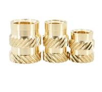 SERENEPEAK Brass Threaded Inserts Knurled Nuts, Brass Hot Melt Threaded Insert Nut For 3D Printing Pack Of 250-1000 Pcs Multiple Sizes(250pcs,M2.5x4x4)
