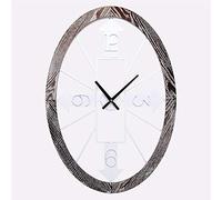 SERENEPEAK Pendulum Wall Clock, Metal Numeral Wall Clock Silent Non-Ticking Retro Decorative Oval 40x60x4.5cm