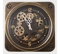 SERENEPEAK Pendulum Wall Clock, Retro Numeral Wall Clock Silent Non Ticking Rotating Gear Arabic Numerals 36.5 x 5.8 cm