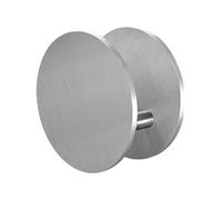 SERENEPEAK Round Push Pull Door Handle Stainless Steel, Interior Exterior Door Knob No Locking, Heavy Duty Glass Door Handles(Silver,10cm (4") Diameter)