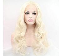 SereneWig 613# Blonde Synthetic Lace Front Wigs for Women Daily Wear 24Inches Natural Golden Color Wig Heat Resistant Fiber Blonde 613 Wigs Free Part 13x3" Pre-plucked Hairline