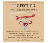 Sereney Red Hamsa Evil Eye Protection Pin, Handmade Stainless Steel Safety Pin Brooch with Red String Triple Symbol Talisman, for Clothes Stroller Hats Blankets, Blessing Gift for Pregnant Women New