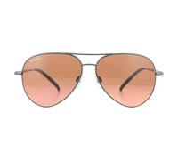 Serengeti Aviator Matte Dark Gunmetal Mineral Drivers Brown Gradient Carrara Sunglasses in Grey Serengeti Grey One Size