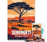 Serengeti National Park Adult Jigsaw Puzzle1000 Pieces Brain Teaser Mental Relax Pattern Assembly Santa Wish Item (38x26cm)