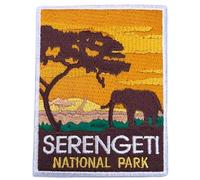Serengeti National Park Patch (3.5 Inch) Emboirdered Iron-on/Sew-on Badge Travel Tanzania Souvenir Emblem Elephant Safari Gift Patches