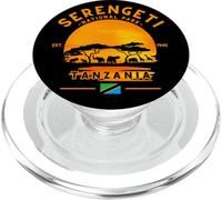 Serengeti National Park Tanzania Flag African Animals Safari PopSockets PopGrip for MagSafe