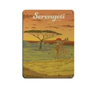 Serengeti National Park Tin Sign Vintage Metal Pub Club Cafe Bar Home Wall Art Decoration Poster Retro 12x16inch(30x40cm)